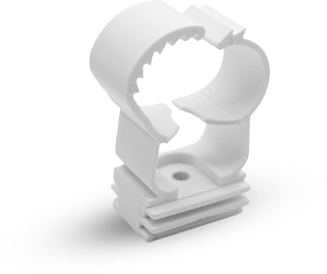 DOJA Barcelona | Kunststoff-Rohrschellen | Packung 50 | Rohrhalterung 20mm bis 25mm | Weißer Rohrclip | Sanitär Werkzeug | Für Kabelorganisation, Kunststoffschellen, Wasser-Gas-Rohr, Wasserrohr