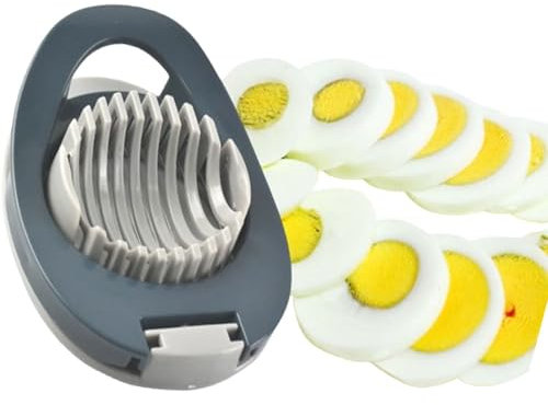 Egg Slicer Stainless Steel Wire Egg Slicer Multifunctional Egg Cutter for Evenly Slicing Boiled Eggs Ham Banana and Strawberry(Blue)