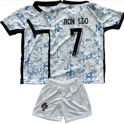 IHIMI Trikot Kinder Set #7 – Portugal RNDO Fußballtrikot mit Shorts | Socken | Fußballtrikot für Training, Freizeit | Turniere | Jungen Sportshirt Set (128)