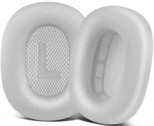 SOPROM Ohrpolster Ersatz für Airpods Max Over-Ear Kopfhörer, Ohrpolster mit strapazierfähigem Netzstoff, weicher Schaumstoff Und Magnetisch - Silber