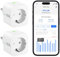 Meross 16A Enchufe Inteligente con Mide el Consumo, Bluetooth, Alexa con Control Remoto y Voz, Temporizador, WiFi, Compatible con Alexa, Google Home y SmartThings 2PCS