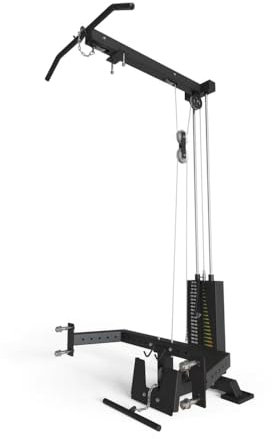 ATLETICA R8-Latzug mit Steckgewichten | maximale Streckung der Arme möglich | inklusive 32mm Latzugstange, 32mm Curl-Bar | Rudereinheit
