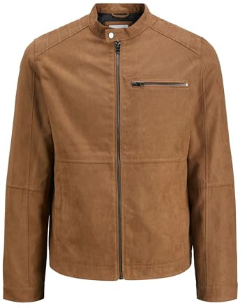 JACK & JONES Män, konstläderjacka, konstläderjacka, konjak, L