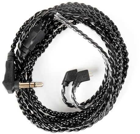 CCZ C01 2M OFC IEM Cable for HIFI Music Enthusiasts Musicians Singers High Fidelity Wired Replacement Earphone Cable with 3.5MM Plug with Microphone Comfortable Durable Gold-Plated Pin (TFZ, no mic)