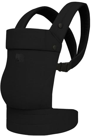 Deryan Amora 2-in-1 Babytrage, Ergonomisch, Umwandelbar aus 100% Baumwolle, Baby Carrier für Kleinkind (0-2 Jahre, 3-20 kg), Ergonomische M-Position, X-Rücken, Ein-Klick-Schnalle (Schwarz)