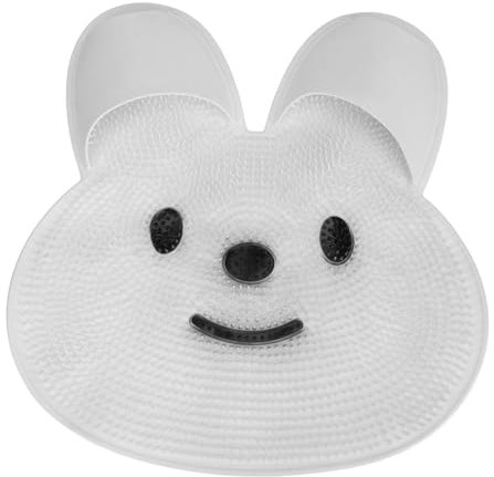 Tampon de Nettoyeur de Pied Douche Soulage la Fatigue Facile à Nettoyer Le Tapis Silicone Propre Non-Glissement pour Salle Bain (White)