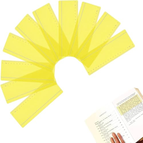 SANTUO Coloured Overlays for Dyslexia 10 Pack - Yellow Overlays for Dyslexia Reading Tools, Dyslexia Aids & Visual Stress Relief for ADHD, Irlen Syndrome