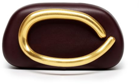 blinkgooblink Bolso de Mano Mujer de Cuero PU – Clutch de Noche Elegante con Detalle Metálico, Bolso Chic para Boda, Fiesta, Cóctel y Baile