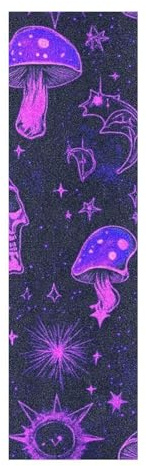 voucong Viola Magia Skull Skateboard con Grip Tape Impermeabile Scooter Grips Tape 33×9 Inch lijas para Skate