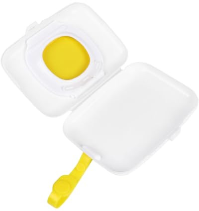Porta Salviette Umidificate Portatile Giallo in Plastico per Bebé | Uso Outdoor, Leggero e Mettere in Borsa, Pratica Funzione di Sospensione