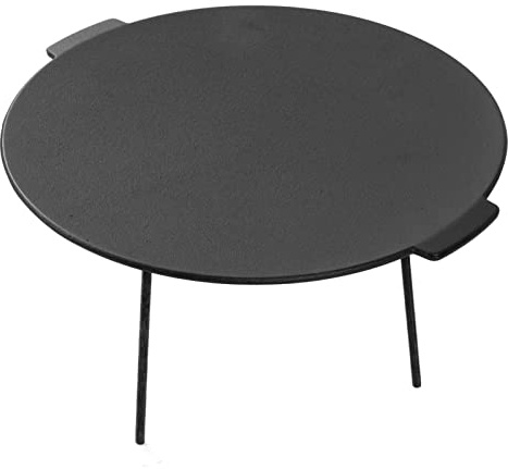 Kikumi Parrilla para Barbacoa Plancha Redonda de Hierro Fundido Resistente Al Calor sin Humo para Acampar en Interiores y Exteriores y Fiestas de Barbacoa