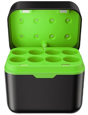 BUBEFSKD Custodia Ricarica Rapida in ABS A 8 Slot per Batterie Ricaricabili con Sovraccarico E Caricabatterie Luci Giocattoli/telecomandi