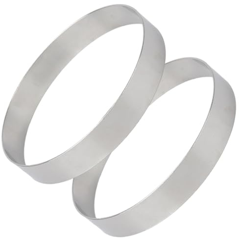 CLISPEED Molde Para Anillos De Pizza y Muffins 2 Piezas De Acero Inoxidable, Resistente a Altas Temperaturas, Bordes Seguros, Para Hornear Tartas, Panqueques y Arepas En Casa