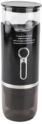 Hamwesh Macchina per caffè Portatile, Caffettiera Elettrica da 15 Bar con Batteria da 2000 MAh e Alimentatore per Auto da 12 V, Compatibile con Capsule e caffè Macinato per Viaggi,
