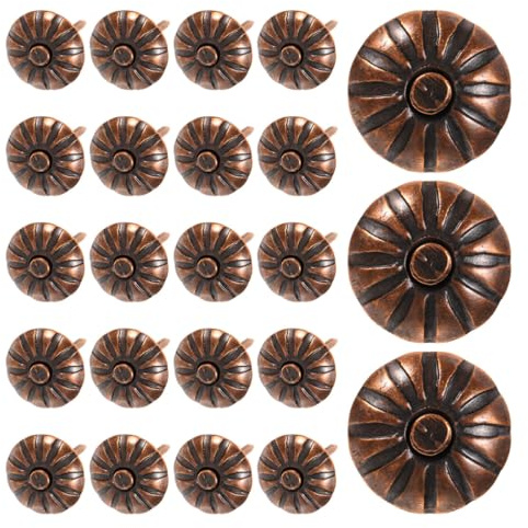 KOMBIUDA 200 Pezzi Chiodi per Tappezzeria Mobili Vintage Testa Rotonda in Ferro Color Rame Antico per Decorazione Divani Sedie e Rivestimenti Fai da Te