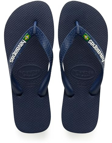 Havaianas - Brasil Logo, Iconic, Comfortable and Durable Flip-Flops, Straps with Brazilian Flag and Non-Slip Sole with Colourful Stripes, Adults Unisex