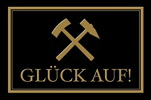 Schatzmix Spruch Glück auf Bergarbeiten Hammer Metallschild Wanddeko 20x30 cm tin Sign Blechschild, Blech, Mehrfarbig