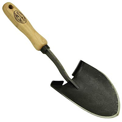 DeWit Topfkelle 'Welldone' 34 cm I Profi Blumenschaufel & Topfschaufel mit großem Blatt aus Borstahl I FSC®-zertifizierte Handschaufel I Handgemachte Garten-Schaufel I Garden Tools – Made in Holland