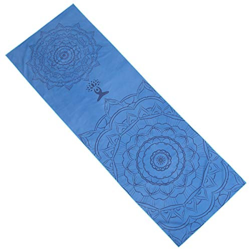 FANSU Hot Yoga Handtuch rutschfest Fitnesstuch Weich Atmungsaktiv Antirutsch Yogatuch mit Hoher Bodenhaftung Tragbares Yogahandtuch für Bikram und Pilates (185cm*63cm,Blau)