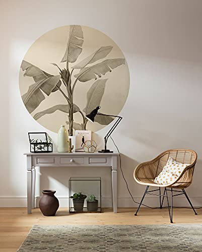 Komar DOT runde und selbstklebende Vlies Fototapete - Banana Plant - Ø Durchmesser 125 cm - Banane, Tapete, Wandtattoo, Schlafzimmer, Wohnzimmer, Wanddeko - D1-095