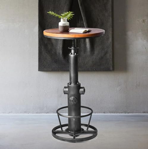 Topower Industrial Bar Table 38.58-48.43 Adjustable Pub Table Kitchen Dining Coffee Bistro Table Silver