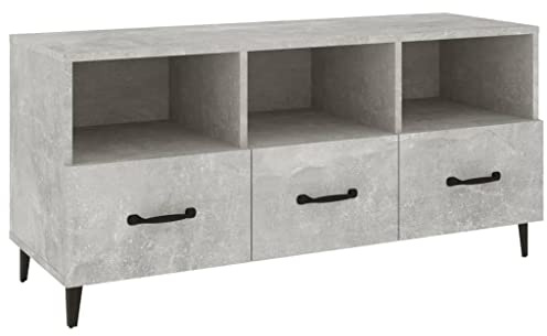 vidaXL TV Cabinet Living Room Sideboard Entertainment Centre TV Console Media Unit HiFi Cabinet with Shelf Concrete Grey Engineered Wood