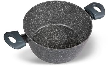 Zanetti - Casseruola Antiaderente 20 cm DURAPIETRA, adatta a tutti i piani cottura incluso induzione, Due Manici, Rivestimento Alto Spessore, Diametro 20 cm