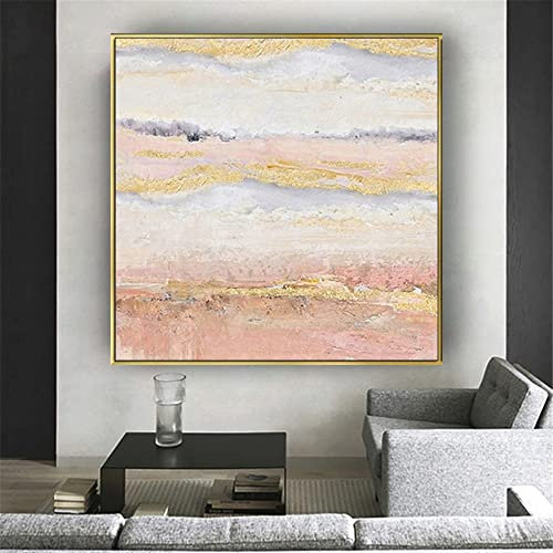 Ölbilder Auf Leinwand Handgemalt - 100% Handgemaltes Acrylgemälde Extra Großes Kunstwerk Ölgemälde, Abstrakte Wilde Landschaft Textur Kunstwandbild, Wandkunst Rahmenloses Cooles Bild Für Wohnzi