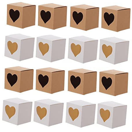 STOBOK 60stücke Herzkarton Aus Kraftpapier Geschenkbox Quadratisch Braune Papierboxen Herzform Geschenkbox Geschenkverpackung Boxen Recycelbar Und Umweltfreundlich