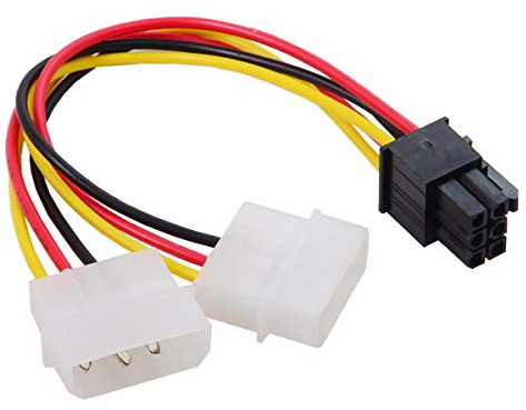 CY Dual 4Pin to PCIE 6Pin Power Supply Adapter Converter Cable for EPS 12V Graphics Card