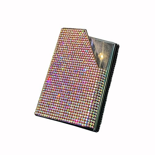 Étui pour cartes de visite, en acier inoxydable, avec strass, fermeture magnétique, pour cartes d'identité, cartes de crédit, cartes cadeaux, cartes bancaires, multicolore B