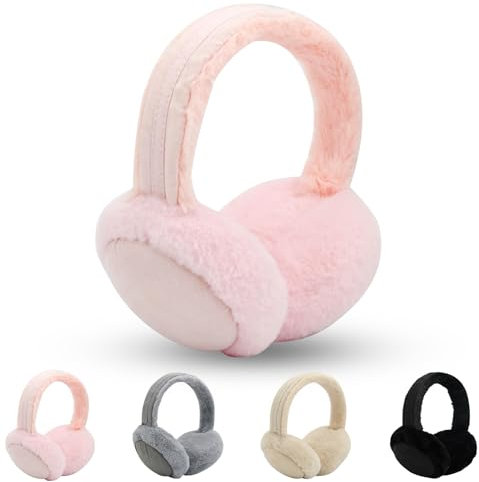 TSLBW Earmuffs Winter Ear Muffs Fluffy Earmuffs for Women Men Girls Plush Ear Cover Soft Velvet Ear Muff Winter Ear Warmers for Kids Ear Warmer Protection from Wind (Pink)