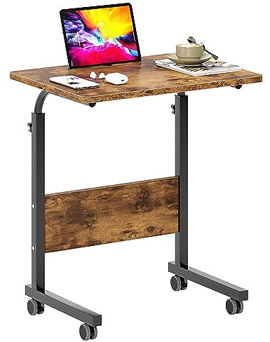 SogesHome Tavolino da computer portatile con ruote, piccolo tavolo da lavoro con fessura per tablet o telefono per divano letto ospedale, 60 × 40 cm