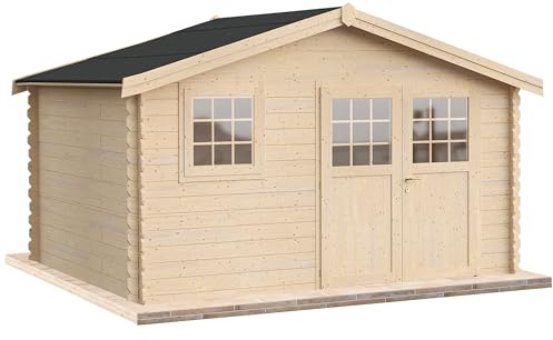 Casetta da giardino in legno per esterni 16 mq 400x400 pareti spessore 35mm MADE IN ITALY mod. VERDI casetta in legno, rimessa attrezzi, deposito, box per esterni (Con Grondaia)