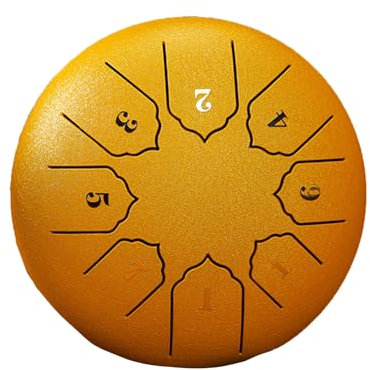 MEOYCHB Zungentrommel,Steel Tongue Drum 6 Zoll 8 Töne D-Dur Stahlzungentrommel Klangtrommel Handpan Instrument für Anfänger Erwachsene und Kinder,mit Notenblättern für Meditation