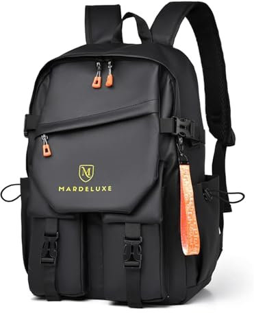Wasserdichter Rucksack Herren Damen Schwarz – Robuster Rucksack mit Anti-Diebstahl-Reißverschluss, Viel Stauraum, Wasserabweisend und Pflegeleicht Ideal als Travel Backpack, Uni Rucksack Sportrucksack