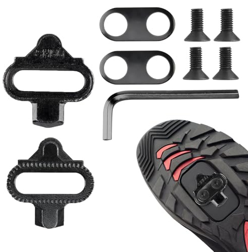 SPD Cleats, Komplettset für Klickpedale Pedalplatte Klickpedale Bike Fahrrad Schuhplattenset Plattensatz mit Gegenplatte Schuhplatten Cleats Pedale für Rennrad MTB Indoor Cycling (Set B)