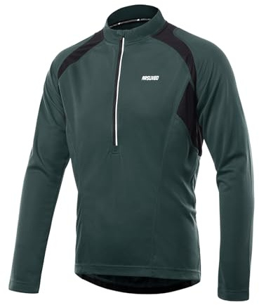 ARSUXEO Fahrradtrikot Herren Langarm Radtrikot HalbschließUng MTB Shirt Rennrad Trikot Fahrradbekleidung Atmung 6031
