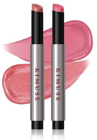 KIMUSE Juicy & Glowy Lip Balm Duo, balsamo per le labbra colorato, Tinta Idratante per Labbra, vegano, lucido