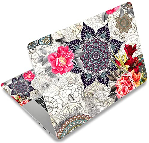 icolor Laptop Skin Aufkleber Folie Cover Vinyl Aufkleber für 13 13,3 14 15 15,4 15,6 Zoll Notebook Schutzfolien Laptop Selbstklebend Kunst Dekorative Schutzhülle (Mandalablume)