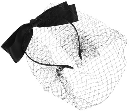 Holibanna Schwarzer Fascinator-hut Mit Schleife Für Damen Braut-kopfbedeckung Netzschleier Stirnband Für Partys