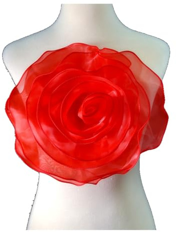 AMateschitz Konstgjorda blommor tyg blommor brosch nål kläder tillbehör simulering blomma bröllop pyssel blommor handledsblomma för fest alla hjärtans dag gör-det-själv dekoration röd 26 cm