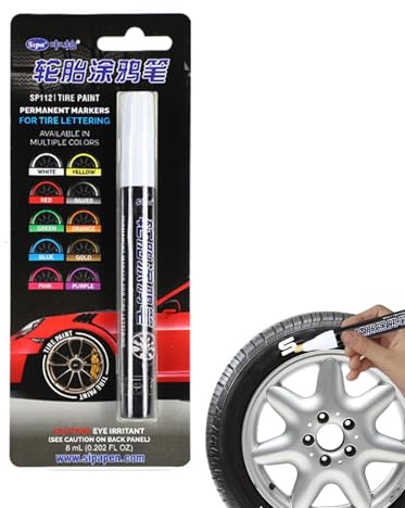 Penna di vernice per pneumatici per auto, penna per vernice marcatore per pneumatici - Pennarello per vernice impermeabile per pneumatici automobilistici - Penna per ritocco multiuso per scarpe in