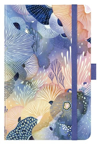 Premium Timer Small Ozean - Kalender 2026 - Korsch-Verlag - Taschenkalender A6 mit Stifthalter, Lesebändchen und Zetteltasche - eine Woche auf 2 Seiten - 9 cm x 14 cm