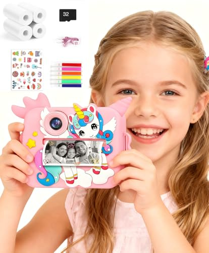 OTJ Kids Camera Instant Print for Girls Boys - Selfie Toddler Digital Toy Camera Gift Set, Christmas Birthday Gifts for 3 4 5 6 7 8 9 10 Years Old Kids