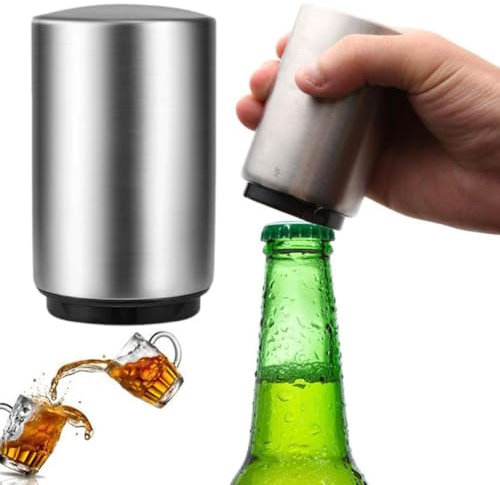 YUYQAQ 1 abridor magnético automático de tapas de botellas de cerveza, herramienta de barra de extracción de refrescos y tapas de cerveza, recogedor de tapas para bar, fiesta, ceremonia de vino