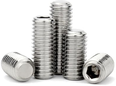 TULDYS 10/25 Stück M4 M5 M6 M7 M8 M9 M10 M12 304 Edelstahl 12.9 Stahl DIN913 Feingewinde Sechskant Innensechskant Flache Madenschraube ohne Kopf(304 stainless steel,25pcs M5x0.5x12)