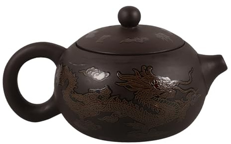 NUOBESTY Clay Zisha Teapot 260ml Handmade Chinese Tea Kettle Dragon Pattern Kung Fu Tea Pot