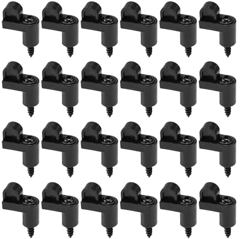 Lot de 24 fixations solides pour grille de fenêtre - Avec vis métalliques - En nylon - Pour tempêtes, défense, tempêtes, panneaux, vis de sécurité