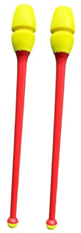 LOVIVER Lot de 2 bâtons de Gymnastique rythmiques en Caoutchouc de 35 cm de Long, Accessoires de Danse et de Fitness, équipement d'entraînement de, Style H